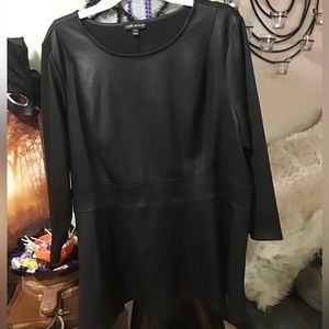 Lena Coated-Ponte Peplum Top